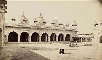 SAMUEL BOURNE (1834-1912) A group of 12 photographs depicting historical landmarks in Agra. 1860s.